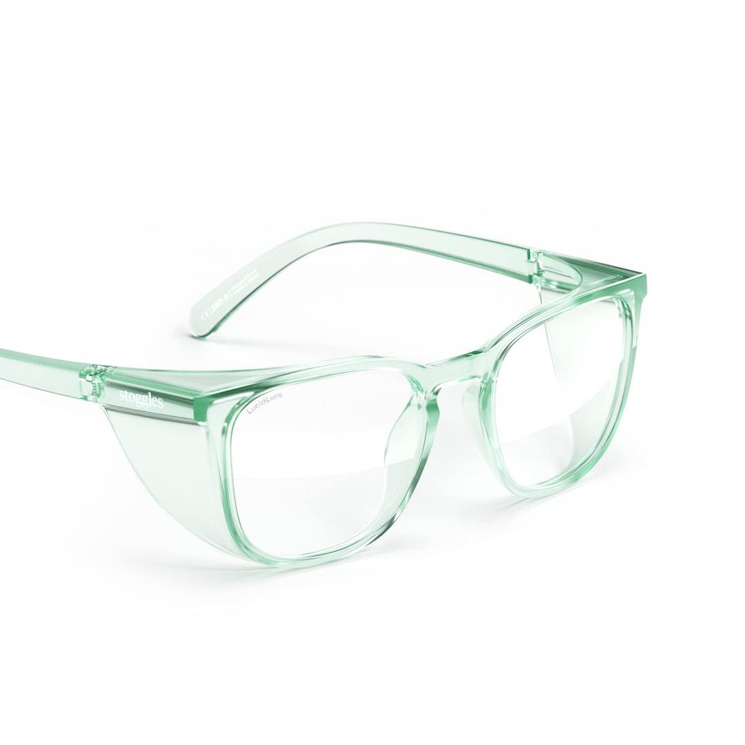 Stoggles Square Z87.1 Certified Polycarbonate Safety Glasses, Scratch & Shatter-Proof, Blue-Light & UV Blocking Lens, Top & Side Shields, Anti-Fog Dip Coated, Durable, Protective & Stylish Eyewear