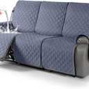 TAOCOCO 100% Waterproof Recliner Covers, Recliner Sofa Covers with Leg Straps, Reversible Recliner Couch Cover for Reclining Chair, Washable Couch Protector for Pets Kids(3 Seater, Bluish Gray)