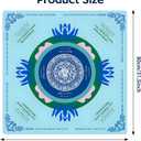Blue Mahjong Mat for Table, American Mahjong Mat with Rules, 31.5" x 31.5"