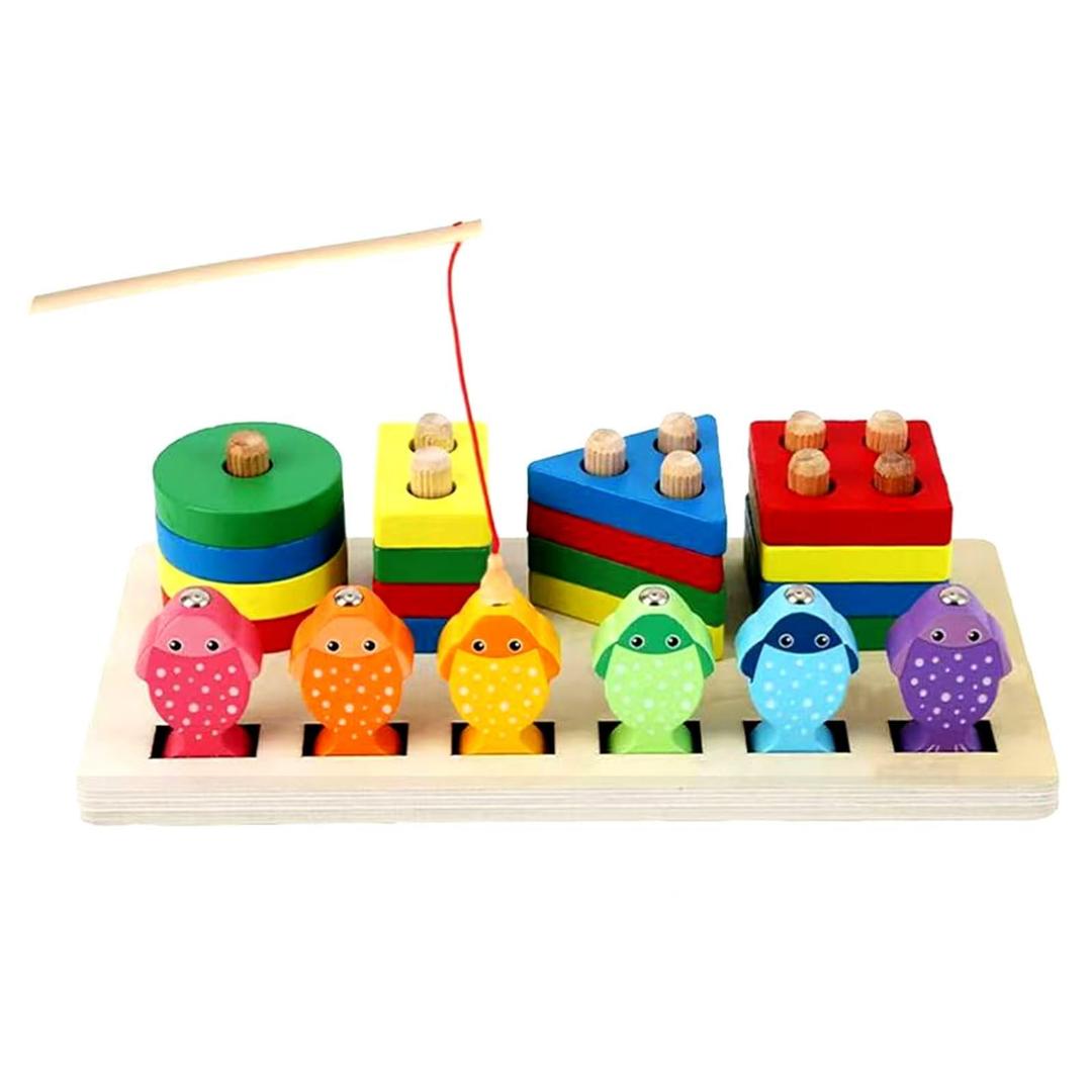 Montessori Toys for 1 2 3 Year Old Girls Boys,Gifts for 2 Year Old Learning Toys, Stacking Toys for Toddlers, Shape Sorter (Standard Edition)