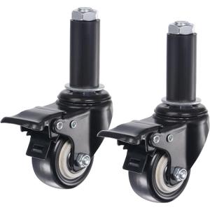 uxcell Swivel Expanding Stem Caster with Brake 2" Diameter 88Lbs Load Capacity, for Kitchen Prep Tables, PVC, Pack of 2