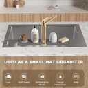 Faucet Mat for Kitchen Sink, Diatomite Stone Drying Sink Protectors, Bathroom Faucet Splash Guard, Quick Dry Water Absorbing, Non-Slip Stone Tray for Kitchen Counter, Grey, 15.7" x 3.9" (Gray)