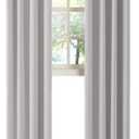 LA PALMA Thermal Insulated Blackout Darkening Grommet Living Room Curtains Window Drapes for Bedroom Pack of 2 Panels (Light Gray)