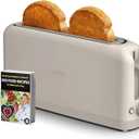 Bella 2-Slice Slim Toaster with Extra-Wide Slots  Compact Countertop Bread Toaster with Variable Browning Control, Cancel/Defrost/Bagel Settings, Easy-Clean Crumb Tray (Oatmilk)