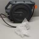 Giraffe Tools Retractable Garden Hose Reel 1/2 Inch x 100 ft, Super Heavy Duty, Any Length Lock, Slow Return System, Wall Mounted and 180 Deg Swivel Metal Bracket (Dark Grey)