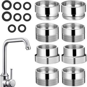 OSALADI Faucet Adapter Kit 8Pcs Male to Female Sink Faucet Adapters Brass Connectors for Kitchen and Bathroom Sink Hose Attachment 0.91 Inch Compact Size