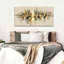 QSQ Black And Gold Abstract Wall Decor For Living Room 24" × 48"