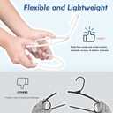 HOUSE DAY White Plastic Hangers 50 Pack, Plastic Clothes Hangers with Built-in Hooks, Durable and Strong Plastic Coat Hangers for Closet, Space Saving Clothing Hanger for Shirts, Coats, Skirt, Dress