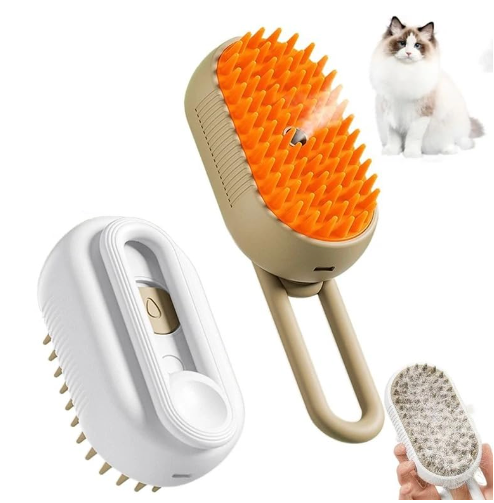 Generic Pet Grooming Steam Brush for Dogs and Cats, Rechargeable, Soft and Comfortable, Suitable for Long/Short Hair