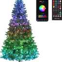 7.5ft Prelit Aritificial Christmas Tree with 400 LED Lights,Bluetooth Christmas Tree, Multicolor RGB Lights with App Control, 1477 Branch Tips, Easy to Assemble, for Christmas, Home, Party