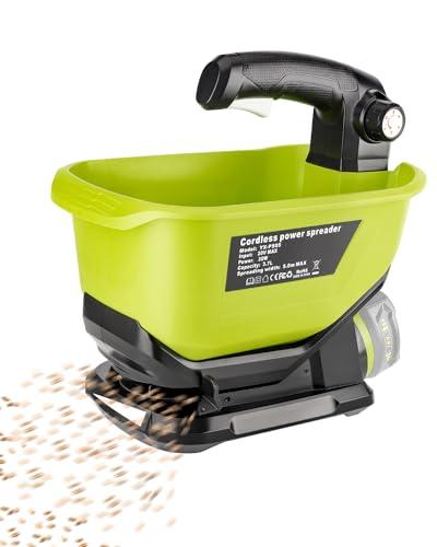 Adisipsoarin Salt Spreader for Ryobi 18v Battery,Handheld Fertilizer Spreader for Lawns,Grass Seeds,Fertilizer,Rock Salt and Ice Melt(Battery Not Included)