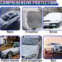 Half Car Cover for SUV, 161.4" Windproof Windshield Cover, Dustproof Auto Sunroof Covers with Reflective Straps, All Season Universal Waterproof Vehicle Window Sun Protector(SUV)