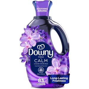 Downy Ultra Soft Fabric Softener Liquid, Calm, Lavender and Vanilla Bean, 56 fl oz, 83 Loads