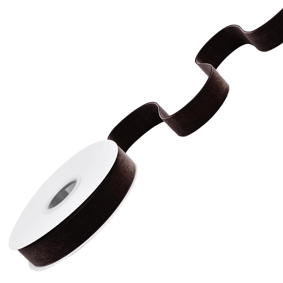 Ribest Brown Velvet Ribbon 1 Inch Continuous 10 Yards Christmas Ribbon for Gift Wrapping Wreath Christmas Tree Party Decoration Crafts Home Decor Bouquets Pack of 2