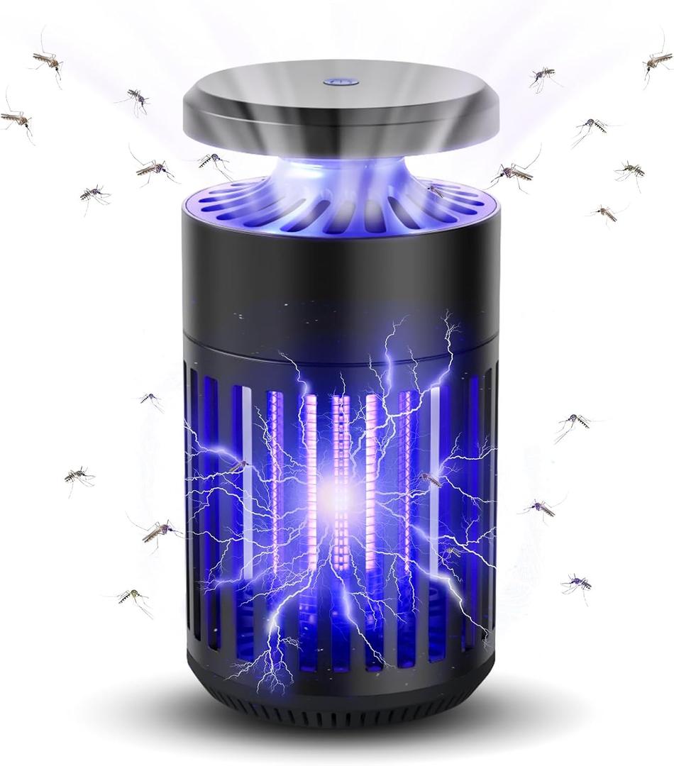 Pest Sniper Indoor Insect Trap,Attracts and Zaps Mosquitos, Gnats, Moths, Fruit Flies2 in 1 Bug Zapper with Suction and Electric Grid (Black)