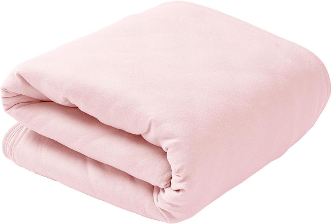Crib Toddler Comforter, 40 x 60 inch Lightweight Ultra-Soft Baby Crib Quilted Blanket for Boys Girls (Blush)