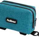 PetBonus Dog Poop Bag Holder, Portable Pet Waste Bag Dispenser, 2 Pouches for Treats and Walking Accessories, Fit All Leashes, Includes 1 Roll of Dog Poop Bags (Lagoon Blue)