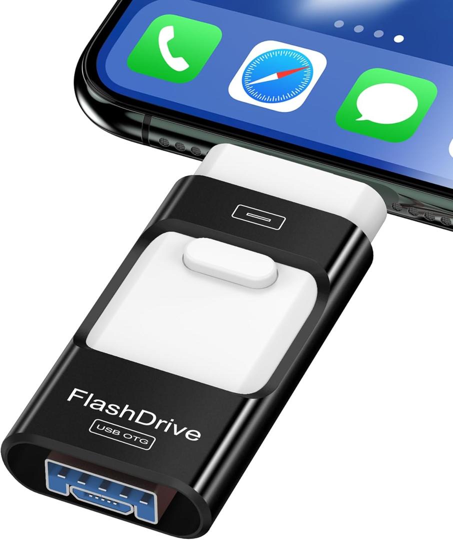 512GB Flash Drive for iPhone Photo Stick,Thumb Drive USB Stick High Speed Transfer USB Drives External Picture Video Storage Memory Expansion for iPhone/iPad/PC (Black)