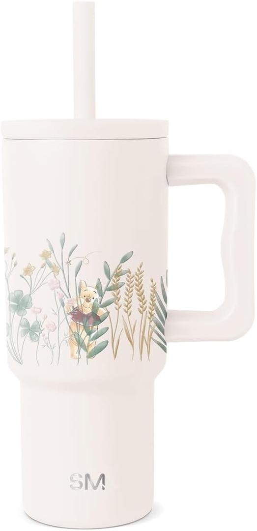 Simple Modern Disney Kids 24 oz Tumbler with Handle and Silicone Straw Lid | Spill Proof Leak Resistant | Stainless Steel Bottle | Gift Boys Girls | Trek Collection | Winnie The Pooh in the Wilderness