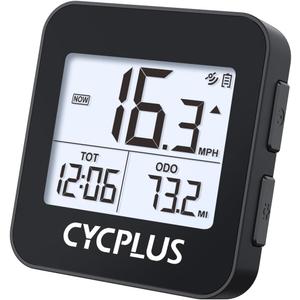 CYCPLUS GPS Bike Computer, Wireless Cycling Computer with Automatic Backlight, Bicycle Speedometer Odometer with Waterproof and Large Battery, Provide Professional Data Analysis(New Upgraded)