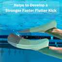 Gintenco Swim Fins, Kids Swim Training Fins for Lap Swimming, Travel Size Flippers with Mesh Bag, Silicone Swimming Fins for Kids Teens Adults Women Men L(US Men 6-7.5/ US Women 7-8.5), GreenGrey