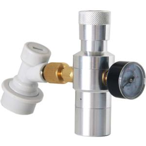 Beer Keg Charger CO2 Dispenser - Includes Keg Regulator 0-30 PSI, 3/8" Thread Adapter, Gas Ball Lock Quick Disconnect for Homebrewing