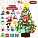2 x HmiL-U Felt Christmas Tree - 3.4 FT Christmas Decorations for Toddlers with 30 Pcs Ornaments,DIY Xmas Gifts for Door Wall Hanging Decorations