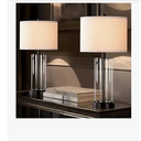 Kyrid 23.5'' Glass Table Lamp Set of 2 for Living Room with USB Ports and AC Outlets(Bulbs Included)