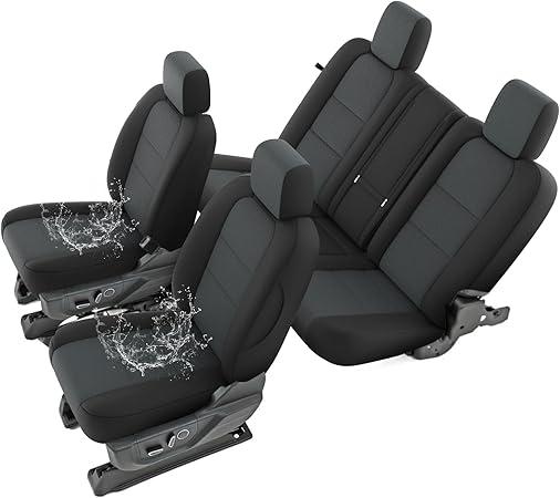 GIANT PANDA Neoprene Seat Covers Custom Fit Nissan Frontier 2022-2025 Crew Cab S,SV,SL,PRO-X,PRO-4X, Waterproof & UV Resistant, Foam Padded, Front & Rear Seat Covers(Gray)