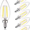 12V Candelabra LED Light Bulb Low Voltage 25 watt Equivalent, 12V LED Bulb E12 3000K 24volt Candelabra Light Bulbs for RV, 6 Pack