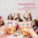 Prestee 100 Rose Gold Plastic Cups - Rose Gold Plastic Cups 9 oz - Party Decorations - Disposable Wine Cup - Clear Cup - Bulk Party Wine Glasses