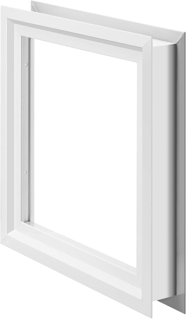 12'' x 12'' Window Frame Kit with Glass Garage Door Windows Inserts Exterior Door Jamb Frame Kit Replacement Windows(White) (White)