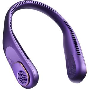 SWEETFULL Portable Neck Fan 360 Cooling Bladeless Personal Fan | No Hair Twisting - 4000mAh USB Rechargeable Wearable Fan for Travel, Birthday Gifts for Men, Women, Mom, and Dad (A6 Purple)