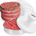 BBQ-Aid Porcelain Burger Press 5"- Round Burger Smasher for Grilling Evenly, Stuffed Burgers- Hamburger Press Patty Maker Perfect for Flat Top Griddle Grill Cooking, Stainless Steel Burger Press