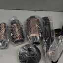 Terviiix 4-in-1 Hot Air Rotating Blow Dryer Brush Kit  1000W with Rotatable Round Brushes (2 Sizes), Oval Volumizer, and Diffuser  Ideal for Curly Hair, with Arthritis-Friendly Big Buttons, Black