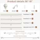 White Curtain Rods for Windows 48 to 84 Inch, Antique Decorative 1 Inch Adjustable Heavy Duty Window Treatment Rods, Vintage Rustic Farmhouse Drapery Rod with Boho Netted Texture Finials (36''-88'' (1 Pack))