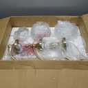 Gold Floor Lamp, Dimmable Tree Floor Lamps for Living Room Brass Tall Standing Lamp with 3 Rotatable Lights Glass Shade 66.5'' Modern Corner Lamp for Bedroom Office(3LED Bulbs Included)