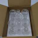 AVLA 12 Pack Crystal Candle Holders, Clear Taper Candlestick, Thick Glass Candle Stand, Small Centerpiece for Table, Wedding, Party, Church, Windowsill Decor, Home Decoration, Diamond Pattern