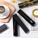 Equsion 72 Pcs Black Jewelry Gift Boxes for Necklace Bulk 8.66 x 1.77 Inch Cardboard Jewelry Gift Boxes Sponge Filled with 4 Rolls Gold Ribbon Long Necklace Box for Wedding Birthday Anniversary