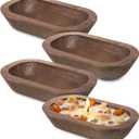 4 Pcs Wooden Dough Bowls, Table Centerpiece for Candle Making, Rustic Vintage Carved Pine Wood Candles Decoration Bowls, 1062inch, for Home Decoration DIY Crafts, Brown