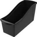 Storex Large Book Bin - Interlocking Plastic Organizer for Home, Office, and Work Space - Black, 6-Pack (70109E06C)