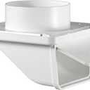 Lambro 143W 4-inch Plastic Soffit Exhaust Dryer Vent with Damper - White