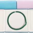 Velvet Pearl Display Box Jewelry Necklace Showcase Long Chain Holder Storage Case (Peacock Blue)