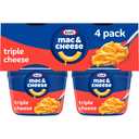 2 x Kraft Mac and Cheese Dinner, 4 Microwaveable Cups, Triple Cheese, 2.05 oz