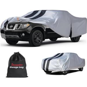 Nissan Frontier Truck Cover Custom Fit 2021-2026 King Cab/Crew Cab Short Bed(4.9'-6.1') With Door Zipper, 10 Layers Pickup Truck Cover Waterproof All Weather,Car Tarp for Wind Dust Sun etc Protection.