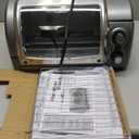 4-Slices Countertop Toaster Oven Roll-Top Door, Bake/Broil/Toast Functions, Stainless Steel Finish  Compact & Versatile Kitchen Appliance