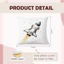 Space Nursery Decor Pillow Covers 18x18 Set of 2,Kids Space Room Bedroom Decor for Boys Room, Astronaut Spaceship Decorative Pillow Covers