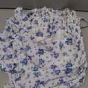 Scarlet Darkness Smocked Floral Sundresses for Women Teens 2026 Summer Flowy Ruffle Mini Dress White Blue Floral XL
