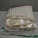 Tindbea Bathroom Rugs Set 2 Piece, Extra Soft and Absorbent Fluffy Striped Chenille Bath Mat Rug Set, Non Slip Bathroom Floor Mat, Machine Washable (20" x 32" Plus 16" x 24", Khaki)