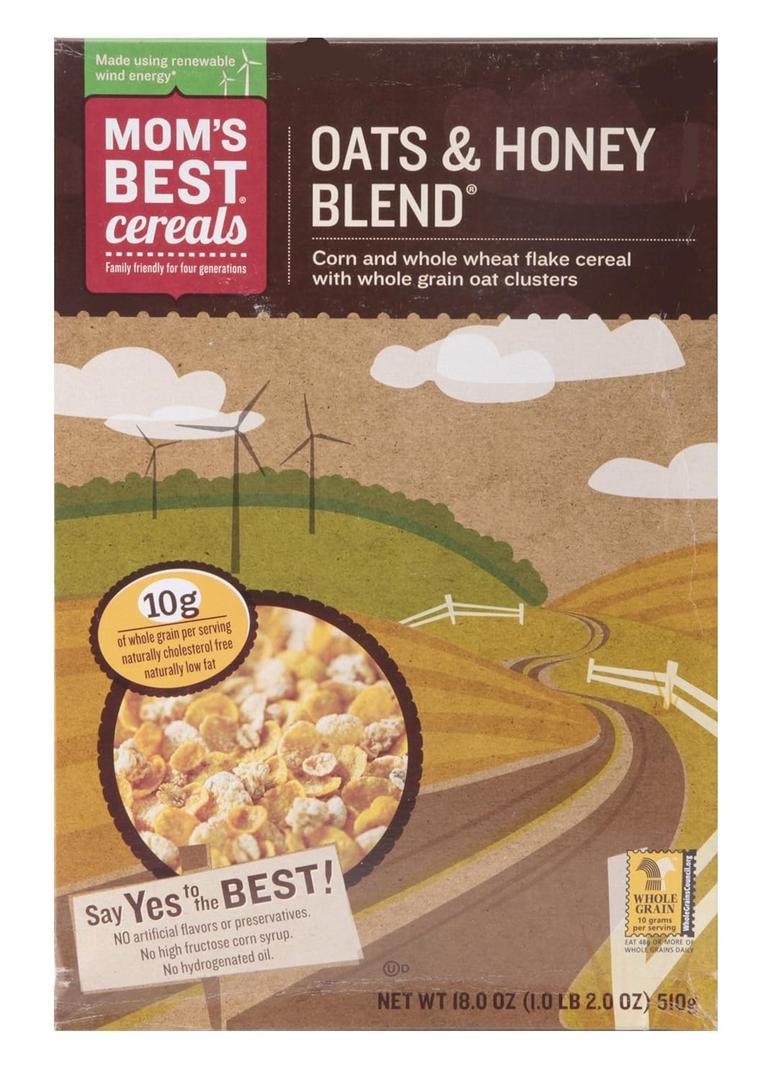 Mom's Best Naturals Oats And Honey Blend 4 18 Ounce , Pack of 14, 18 Ounce, Best By: AUG 19 2026